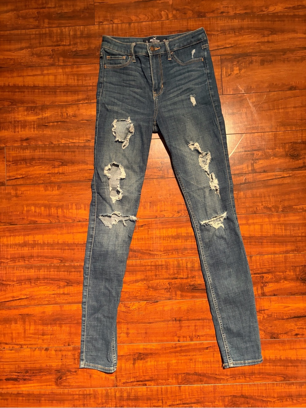 Hollister Distressed High Rise Super Skinny Jeans | Size 1 Long